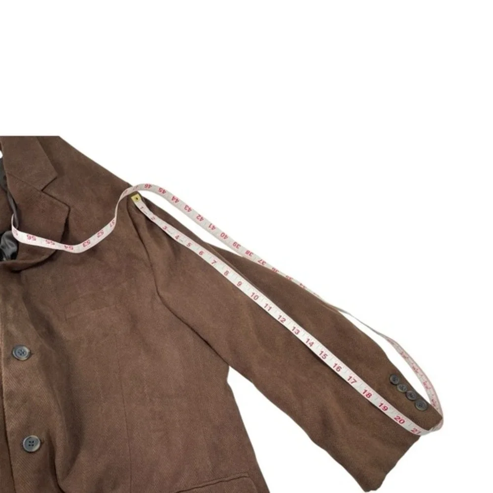 S&K Andrew Fezza 44 Brown Herringbone Blazer Sport Coat Dark Academia Professor